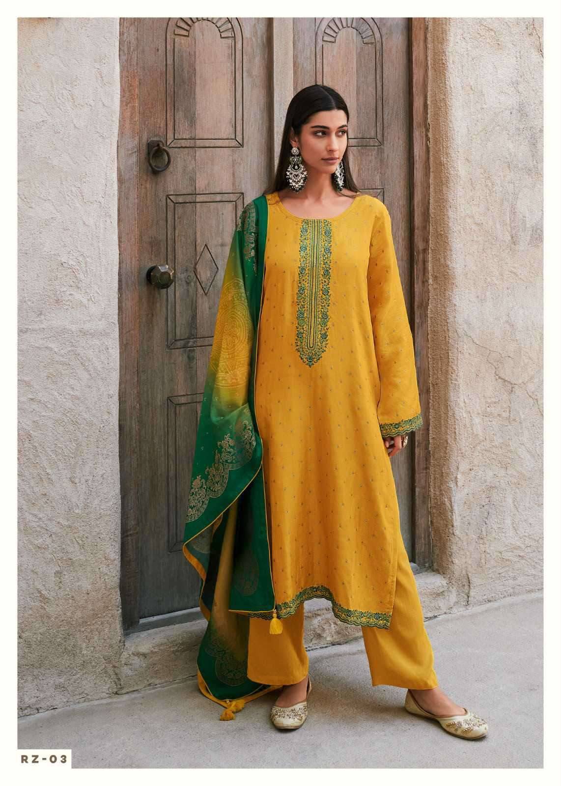 Rozana by Varsha 01 to 03 series Indian Traditional Wear Collection PREMIUM Viscosd meena Embroidered dresses At Wholesale Price